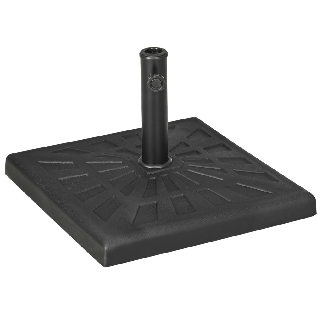 EasyComfort Base per Ombrellone di 19kg e 51x51x32 cm in Resina e Acciaio per Pali Ø32mm, Ø38mm e Ø48mm, Nero