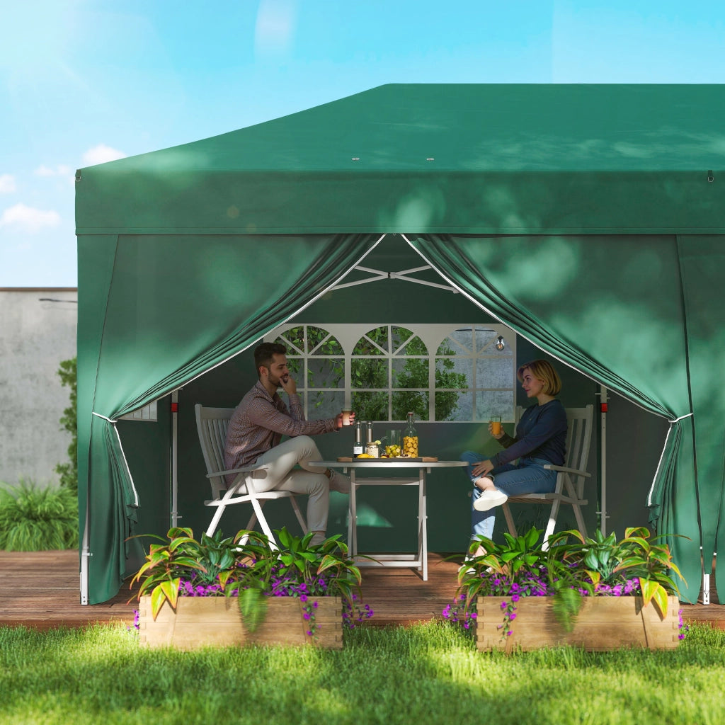 Pavillon 6x3 m ¨C zephmum ¨C Pop-up, con Finestre, Porta con Zip, UV Resistente, Grigio