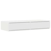 Cassetti per letto | Comodino | Armadio da Notte | Mobiletto da notte Bianco 80 x 36,5 x 16,5 cm Legno multistrato