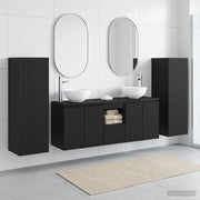 Set di mobili per il bagno 5 pz Nero 33 x 34,5 x 100 cm 3405984