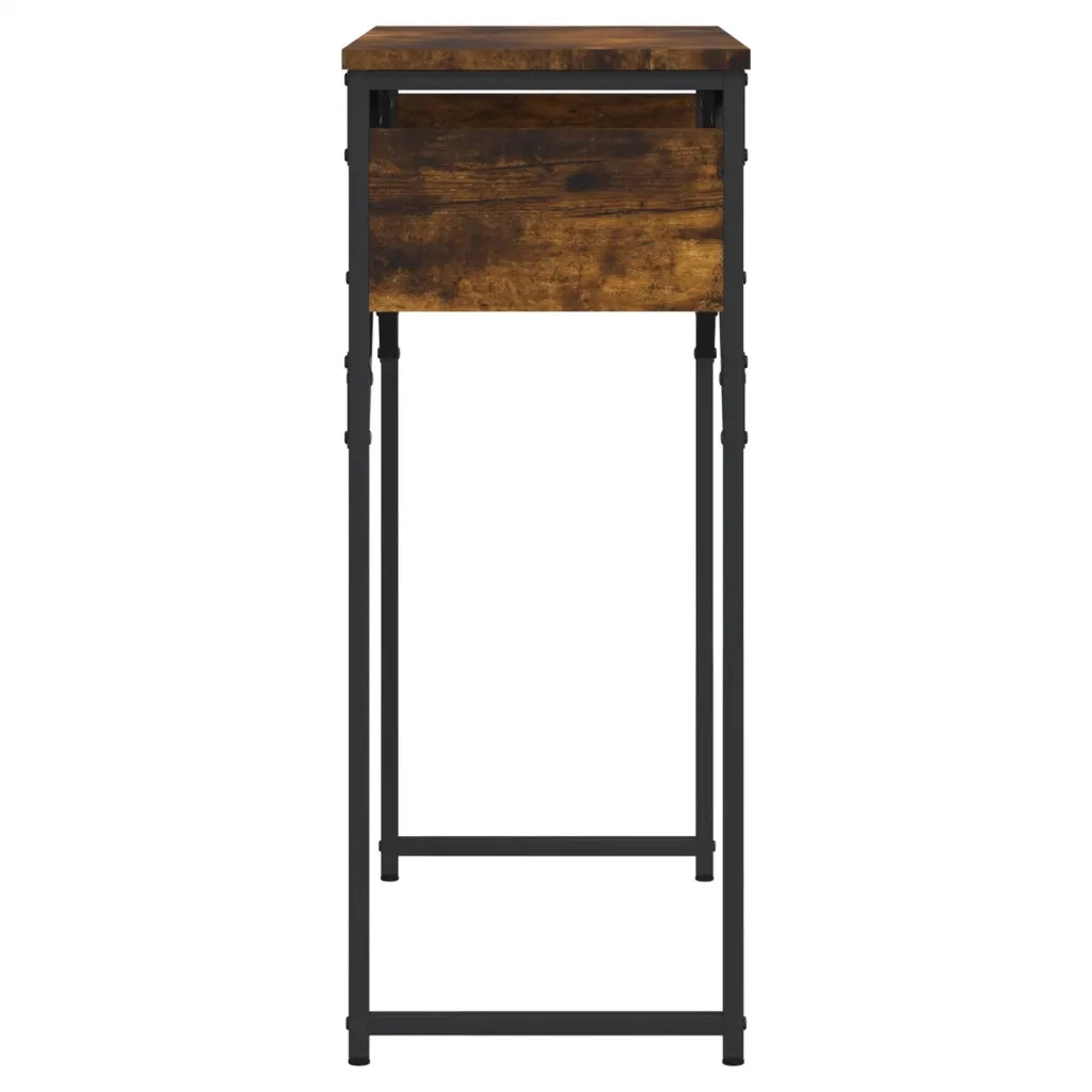 Tavolo Consolle Ripiano Rovere Fumo 75x30x75 Legno Multistrato 837799