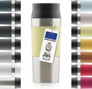 Termos Portatile - Impronta Resistente al Lavastoviglie - BPA e Lava Vapore Resistenti - Alta Qualità - Tappo Termos Slit Velocemente - Tazza da Viaggio 500 ml - Giallo