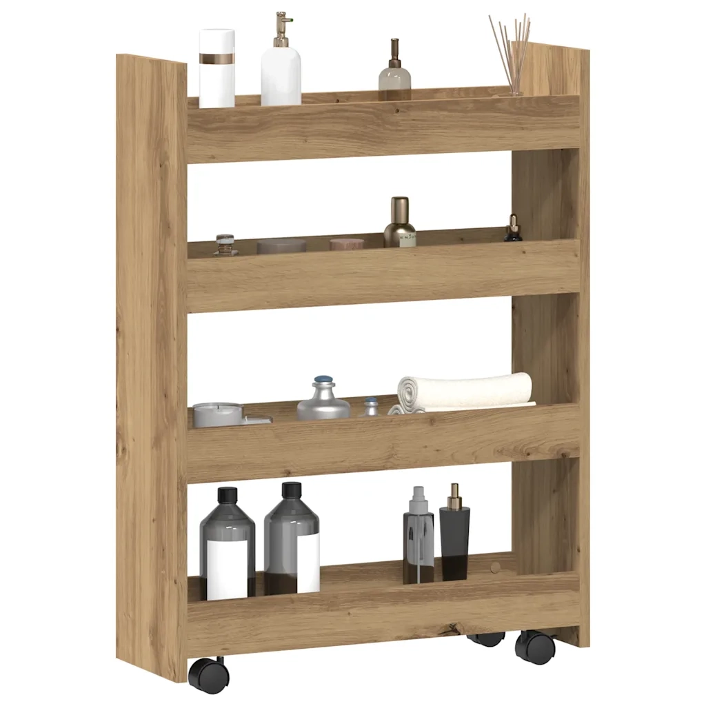 Carrello Stretto a 4 Livelli Rovere Artigianale in Truciolato CFW2303107