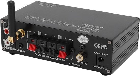 Potente 2.1 Canali Hi-Fi Stereo Amplificatore con Bluetooth 5.1 e Ingressi Digitali