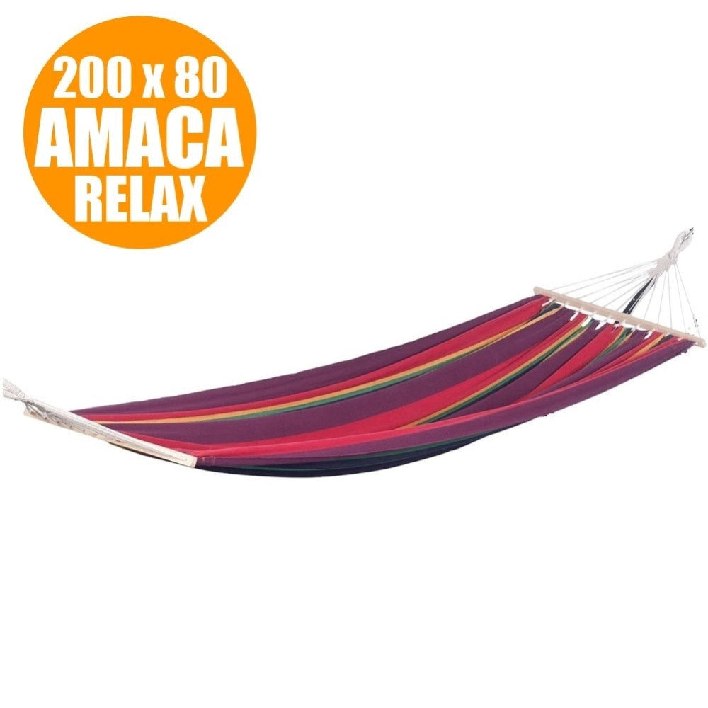 Trade Shop - Amaca Singola Da Giardino 200 X 80 Cm Capacita' 100 Kg Colori Assortiti -