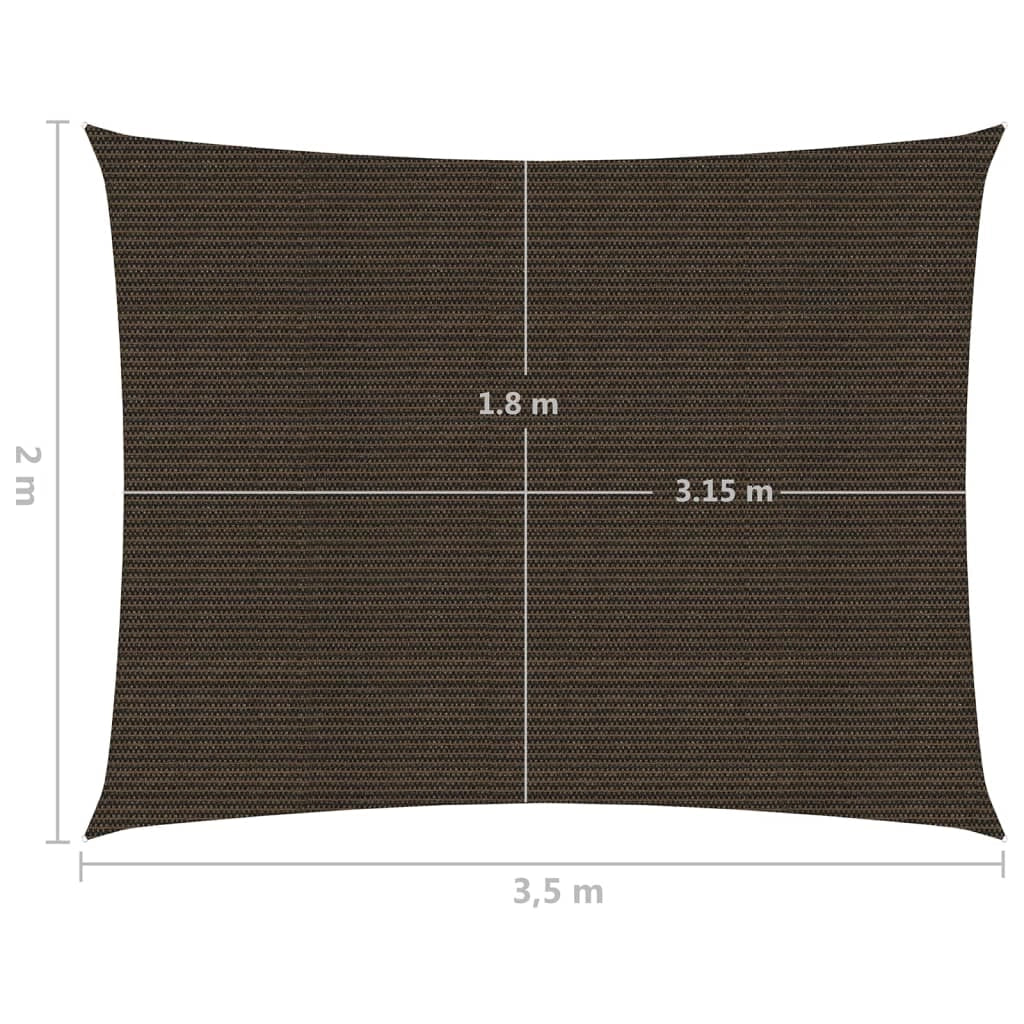 Vela ombreggiante 160 g/m² 2 x 3,5 m HDPE marrone 02_0009141