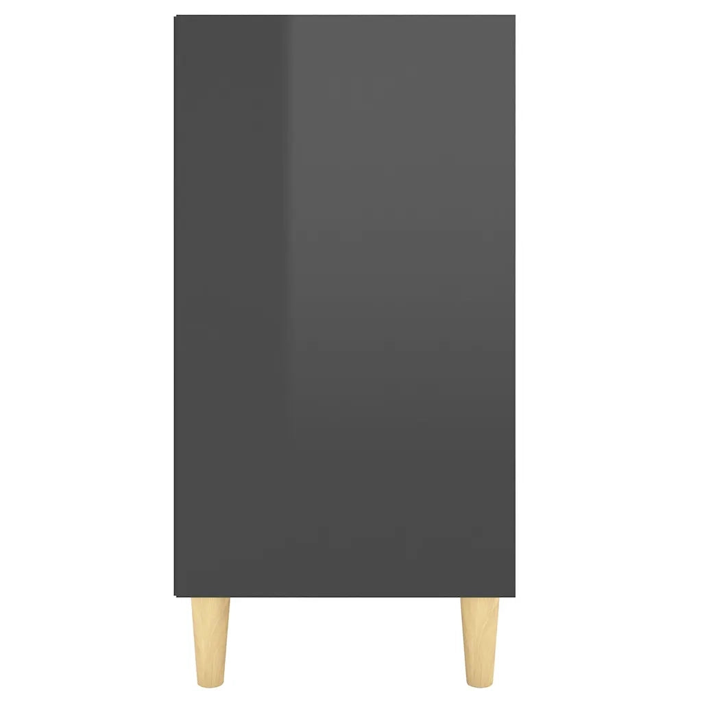 Credenza Grigio Lucido 103,5x35x70 cm in Legno Multistrato 806039