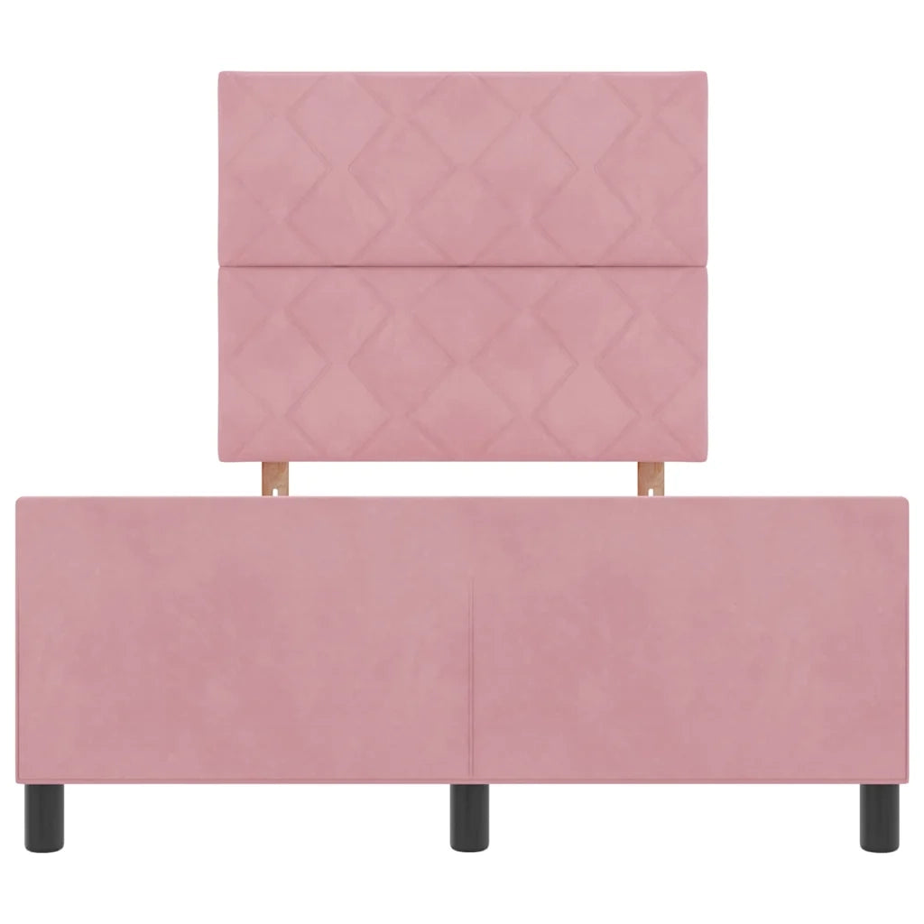 Letto a molle con testiera Rosa 120 x 200 cm Velluto 3345004