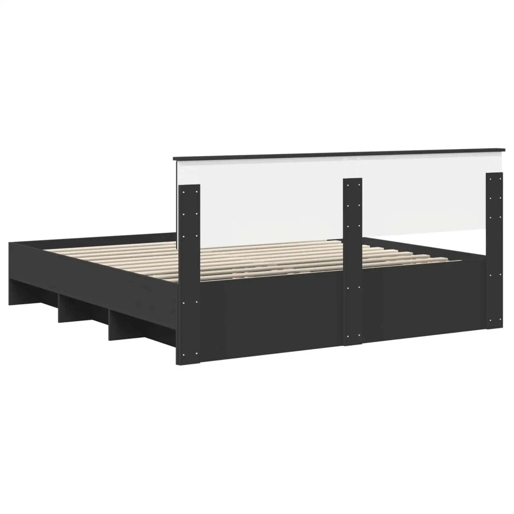 Letto matrimoniale | Letto per adulti | Struttura del letto Nero 180 x 200 cm Legno multistrato