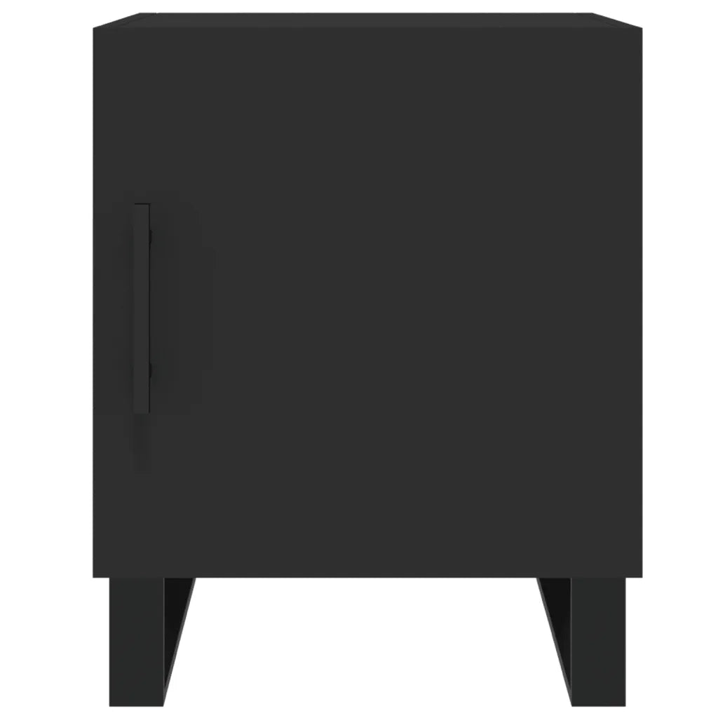 Set di 2 Comodini | Armadio da Notte | Mobiletto da notte Neri 40x40x50 cm in Legno Multistrato