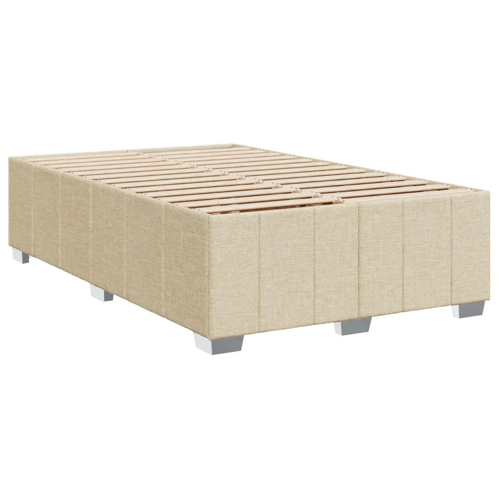 vidaXL Giroletto a Molle con Materasso Crema 120x200 cm in Tessuto