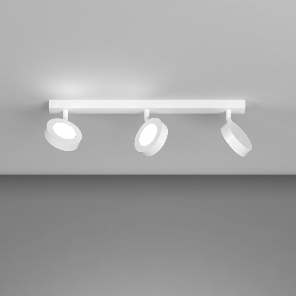 Plafoniera Industrial-Minimal Ryan Metallo Bianco 3 Luci Gx53