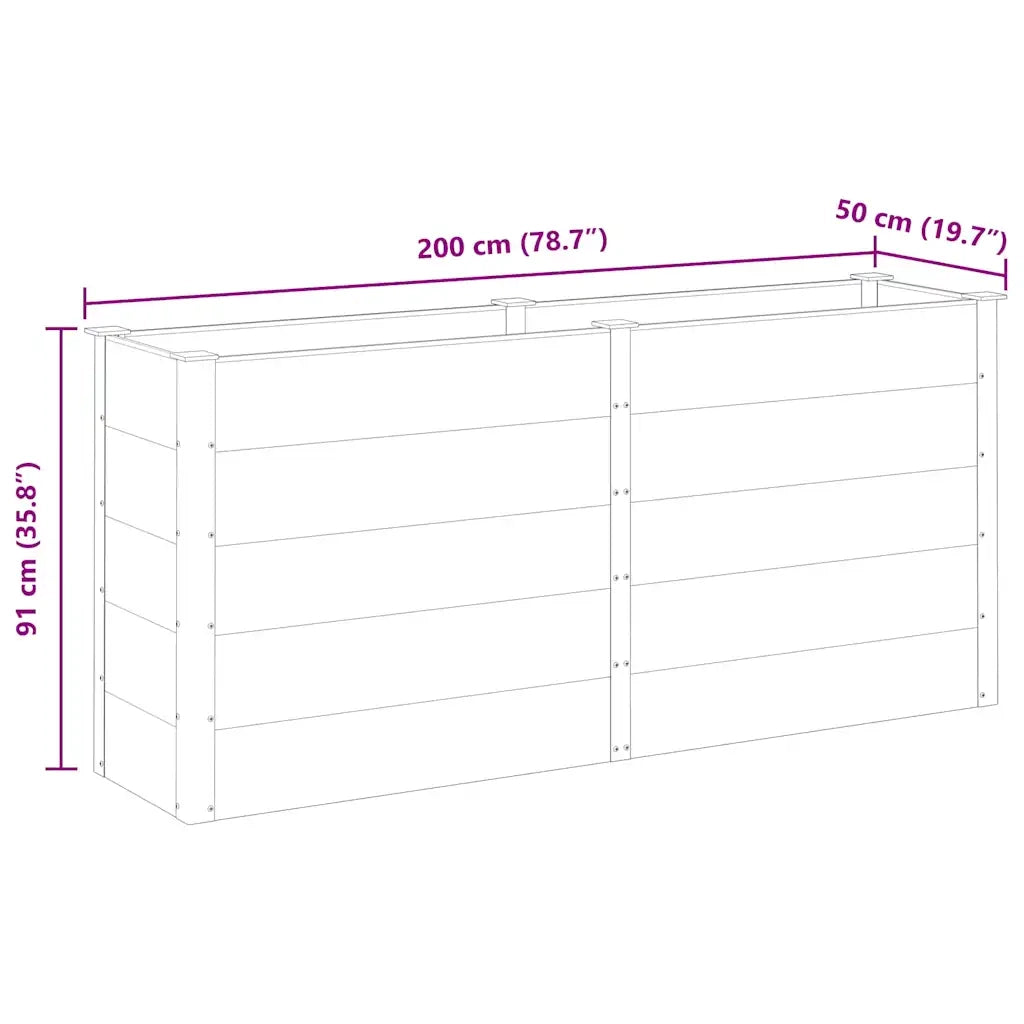 Fioriera Rialzata da Giardino 200x50x91 cm in WPC Grigio 318096
