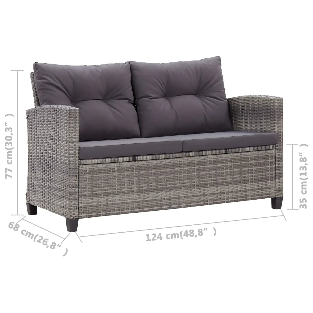 Set Pranzo da Giardino 3 pz Polyrattan e Legno Massello Acacia 3095250
