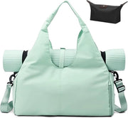 Borsa sportiva con tasca per scarpe e tasca per articoli umidi, grande borsa per uomo e donna, borsa impermeabile per allenamento, borsa yoga per mattonelle e accessori yoga, borsa fitness (blu)