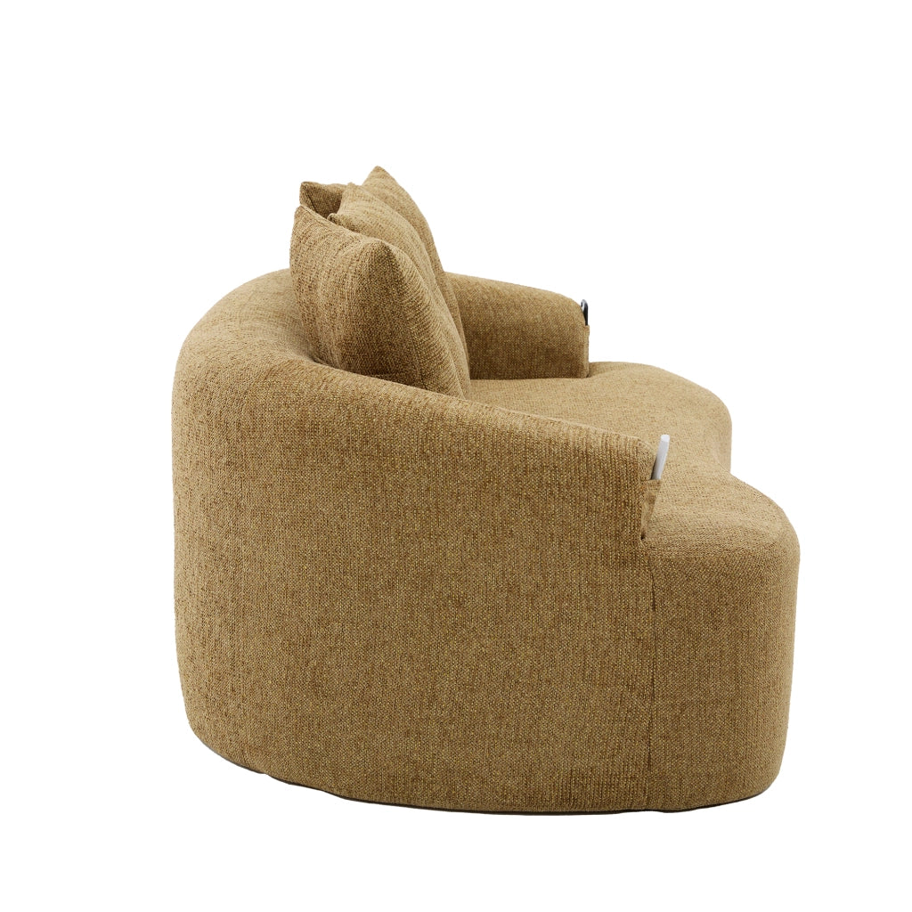 Divano 2 Posti Chenille con Cuscini ¨C Xylo ¨C Tessuto Morbido, Design Compatto