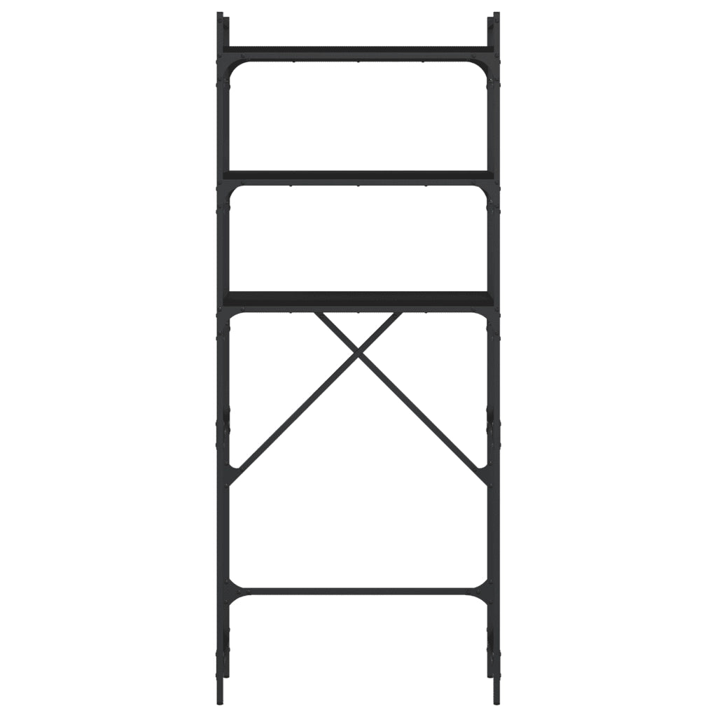 Scaffale per Lavatrice Nero 67x25x163 cm in Legno Multistrato 838983