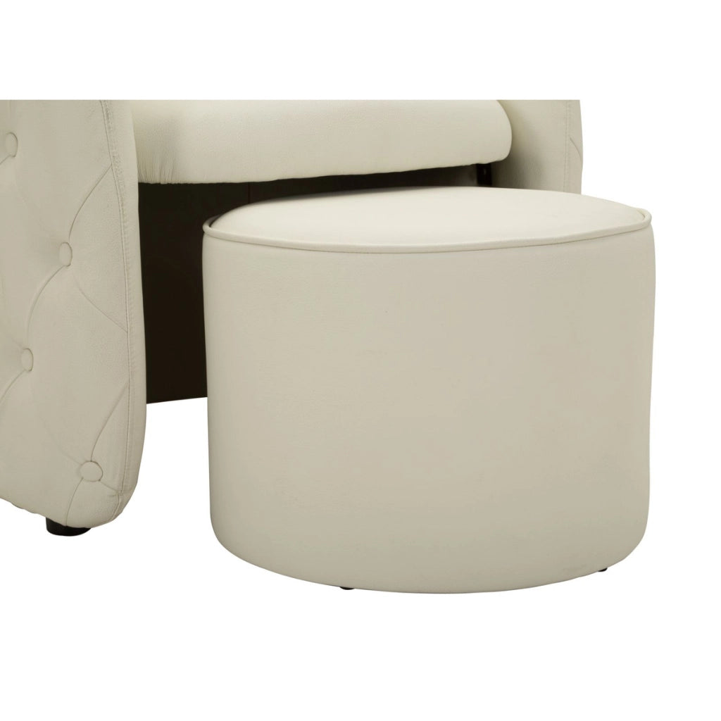 Poltrona con pouf Zagabria in bianco