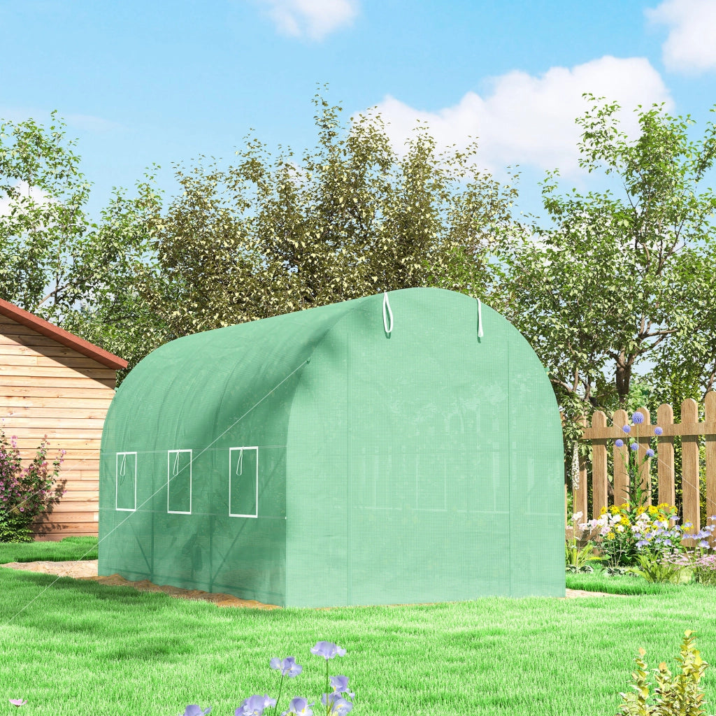 Serra Tunnel da Giardino - Xylo - 7m2 3,5x2x2m Verde con 6 Finestre