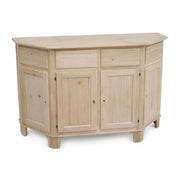 Madia credenza in legno scantonata grezza 4 porte l.158 p.48 h.102 (977) - Mobili 2G