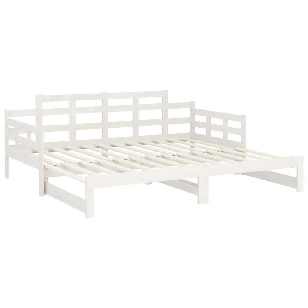 Dormeuse Estraibile Bianca Legno Massello di Pino 80x200 cm 820348