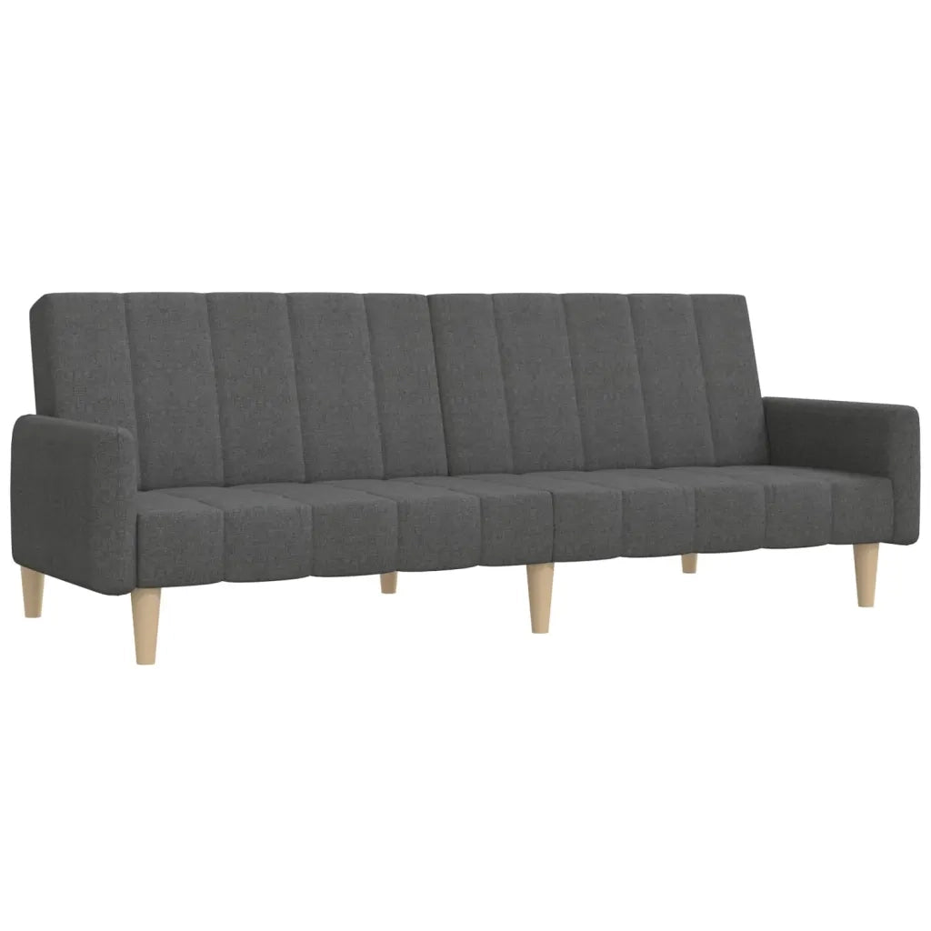 Divano Letto a 2 Posti Grigio Scuro in Tessuto 375759