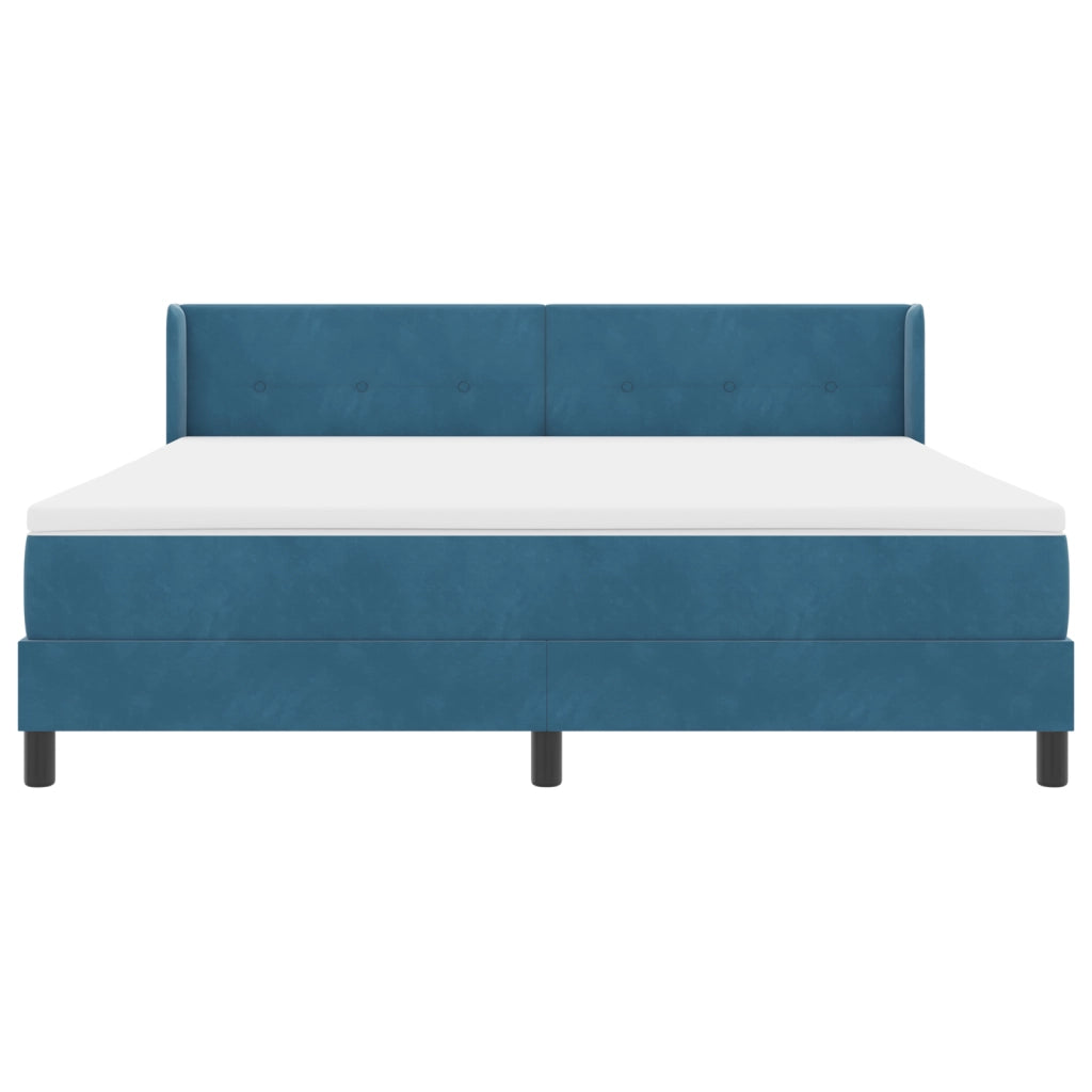 Letto con rete e materasso Blu Scuro 180x200 cm Velluto