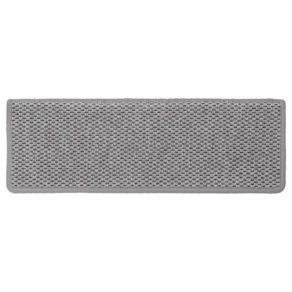 Tappeti Autoadesivi Scale Aspetto Sisal 30 pz | Gradini per Scale 65x21x4cm Argento
