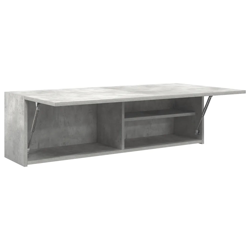 Mobiletto da bagno a parete 100 x 25 x 30 cm design pratico vano contenitore in legno composito grigio cemento 02_0051288
