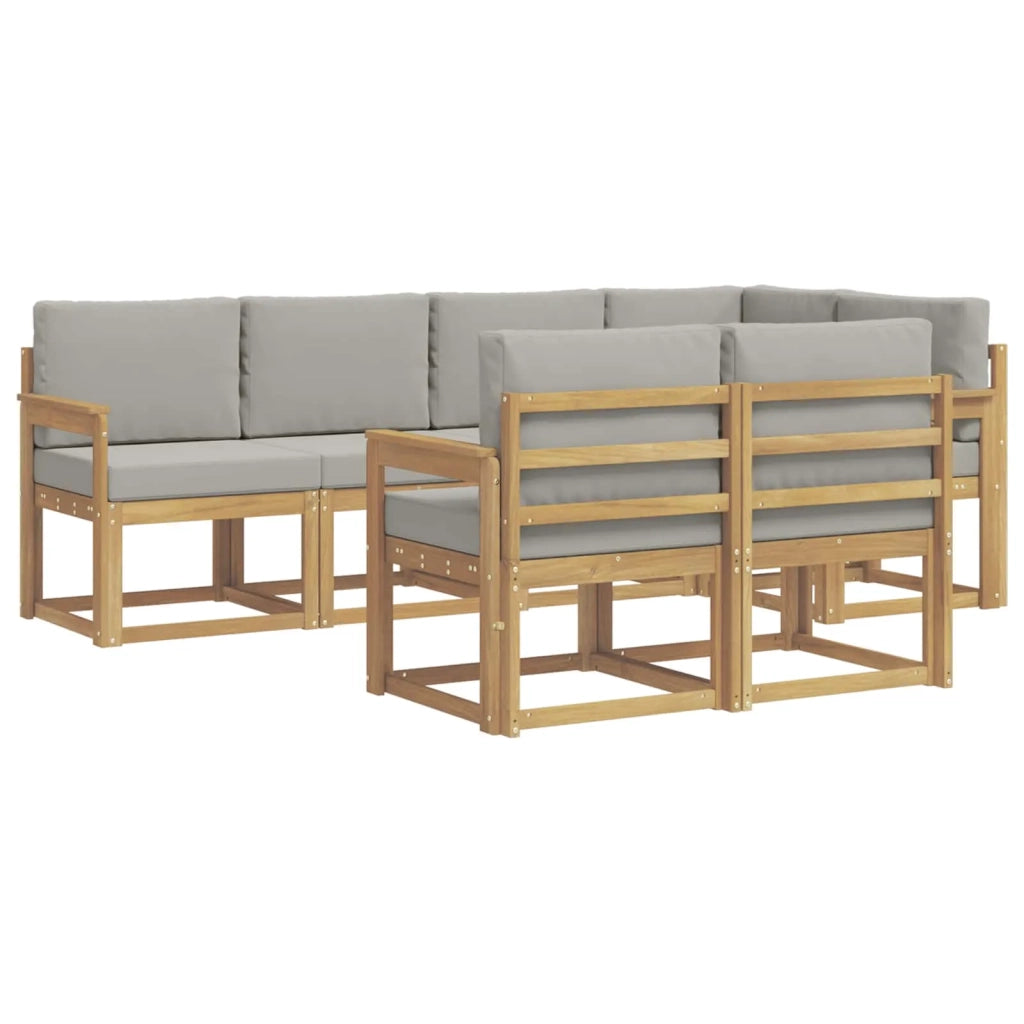 Set di divani da esterno 7 pcs Bianco e Grigio Chiaro 3387760
