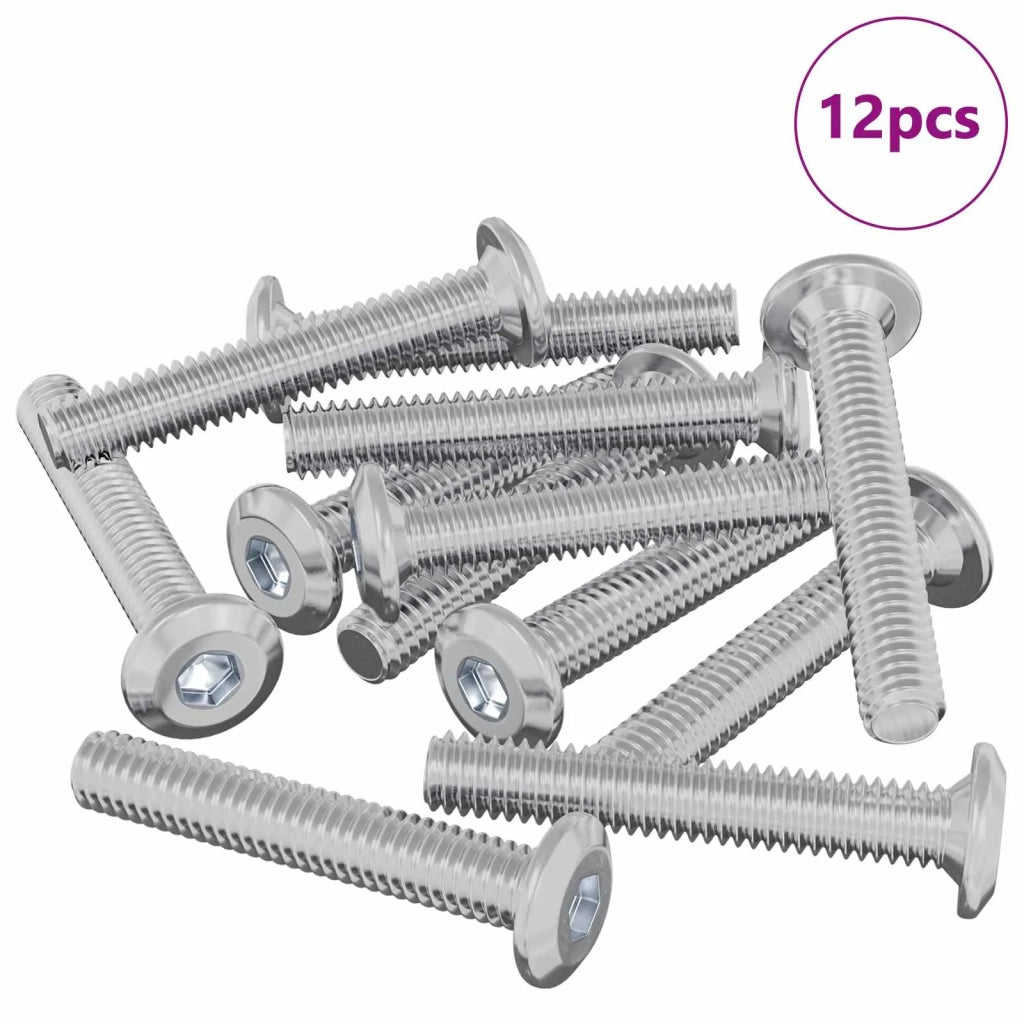 Vite con Testa Bloccante 12 pcs Argento M6 x 35 mm Acciaio 864581