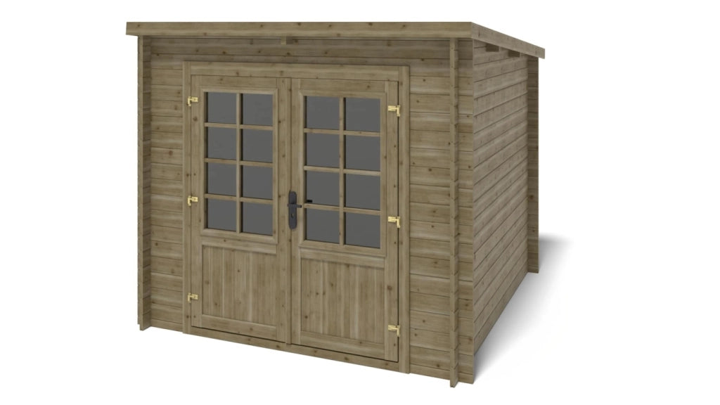 Casetta da giardino in legno - 6.25m2 - 2.5x2.5m - impregnata - 28mm - colore: verde - DOM724 - ALTANKA