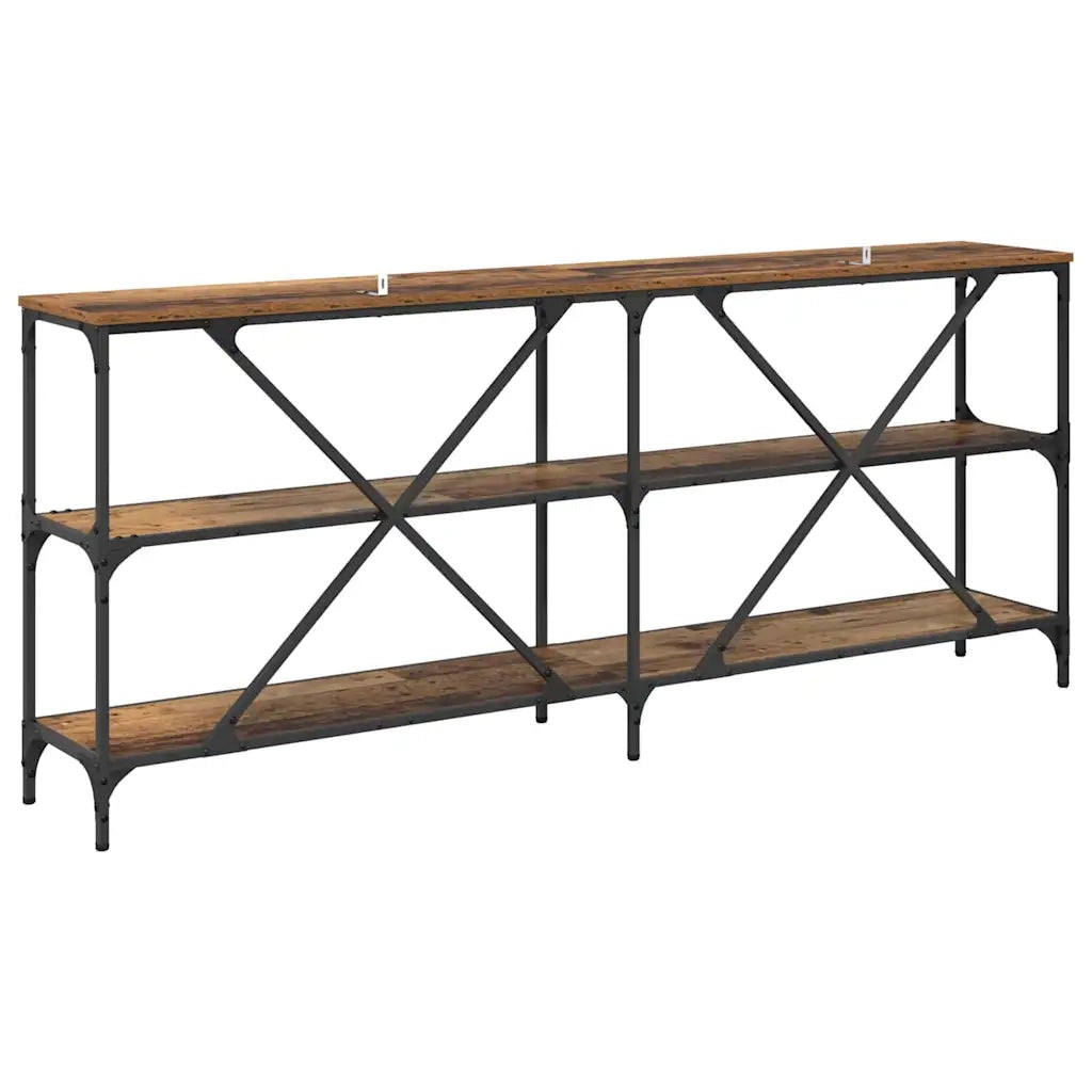 Tavolo consolle con lo scaffale Legno vecchio 180 x 30 x 75 cm 881905