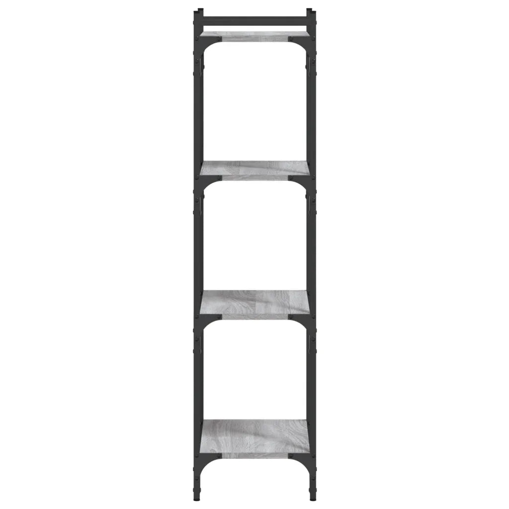 Libreria 4 Ripiani-Scaffale per Libri-Mobile di Stoccaggio Grigio Sonoma 40x30x120cm Legno Multistrato