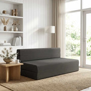Divano Letto Pieghevole Grigio Scuro 152 x 86,5 x 60 cm Tessuto