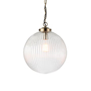 Lampada a sospensione retro ottone anticato vetro Ø35 E27