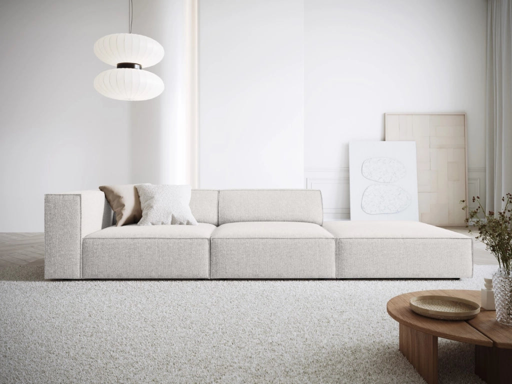 Cosmopolitan Design - Divano destro "Arendal" 4 posti in ciniglia grigio chiaro 