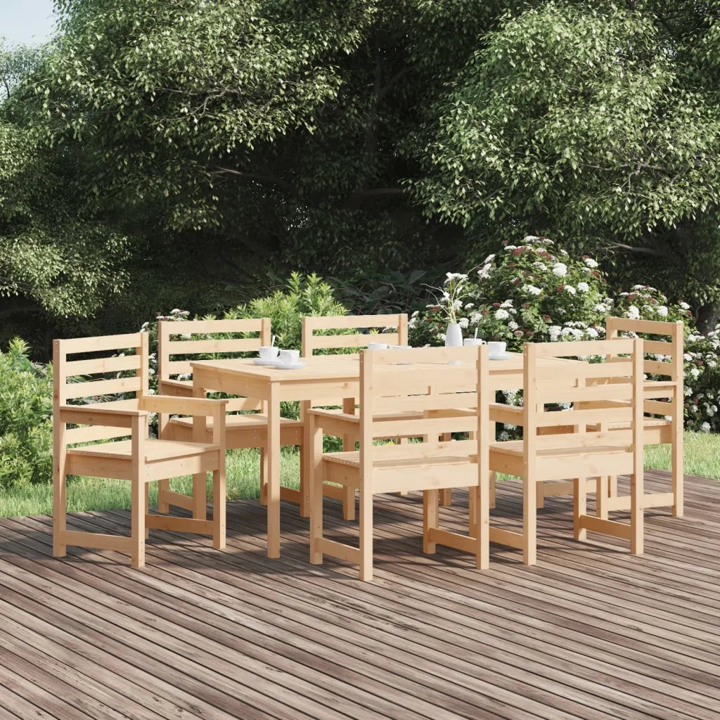 Set da Pranzo da Giardino 7 pz in Legno Massello di Pino 3154713