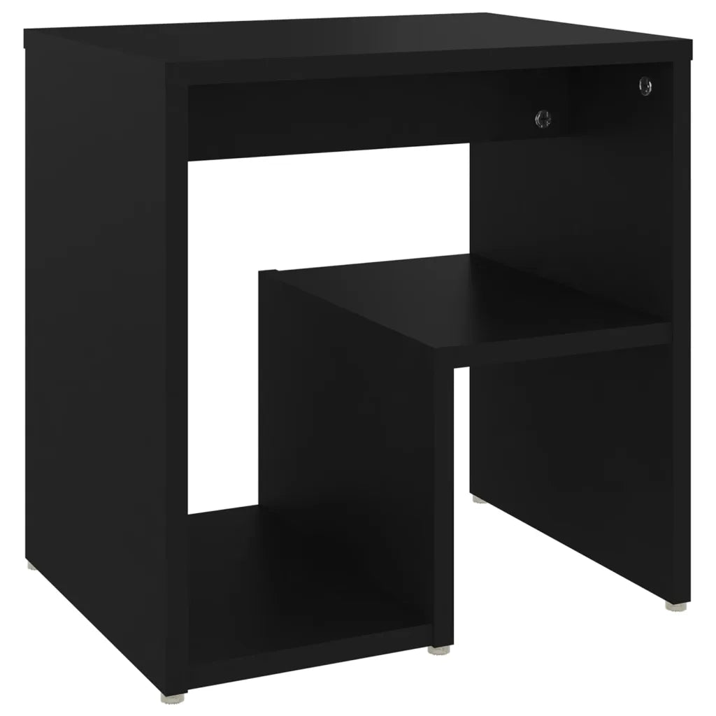 Comodino-Tavolino da notte Nero 40x30x40 cm in Legno Multistrato 164007