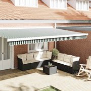 Tenda a Braccio Verde e Bianco 480 x 20 cm Tela 42000811