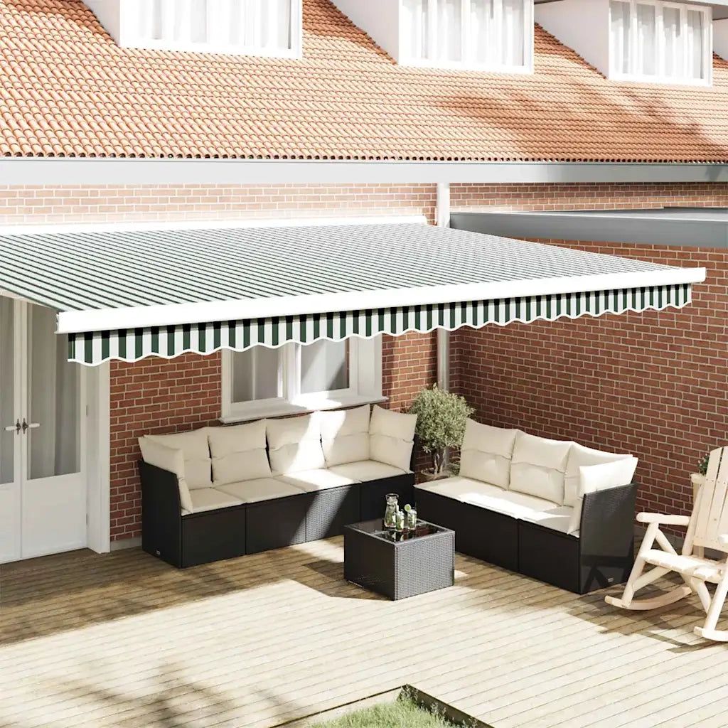 Tenda a Braccio Verde e Bianco 480 x 20 cm Tela 42000811
