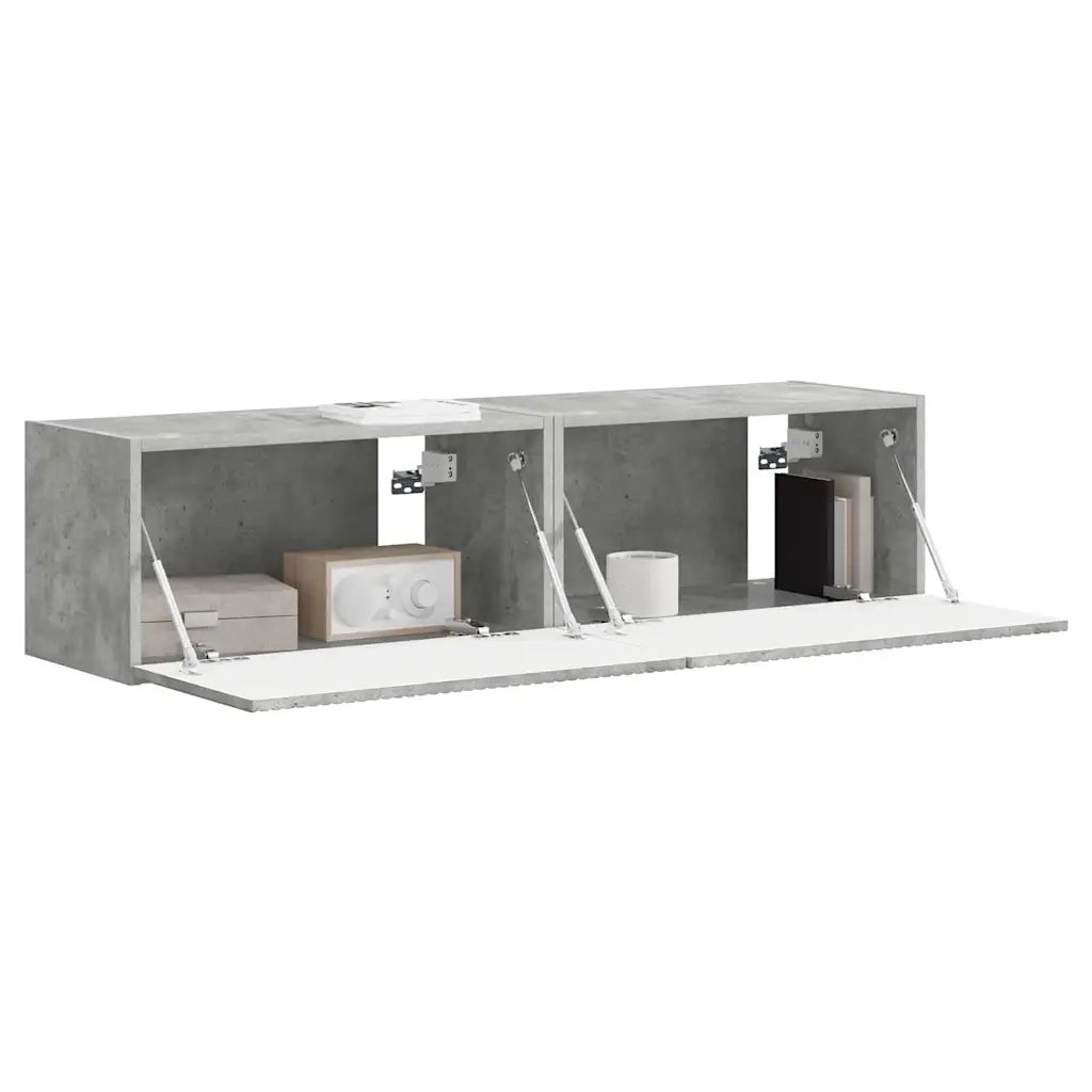 Mobile TV da parete 2 pz-Set di 2 Mobile TV a Muro-Credenza TV Calcestruzzo 60 x 31 x 29.5 cm 785120