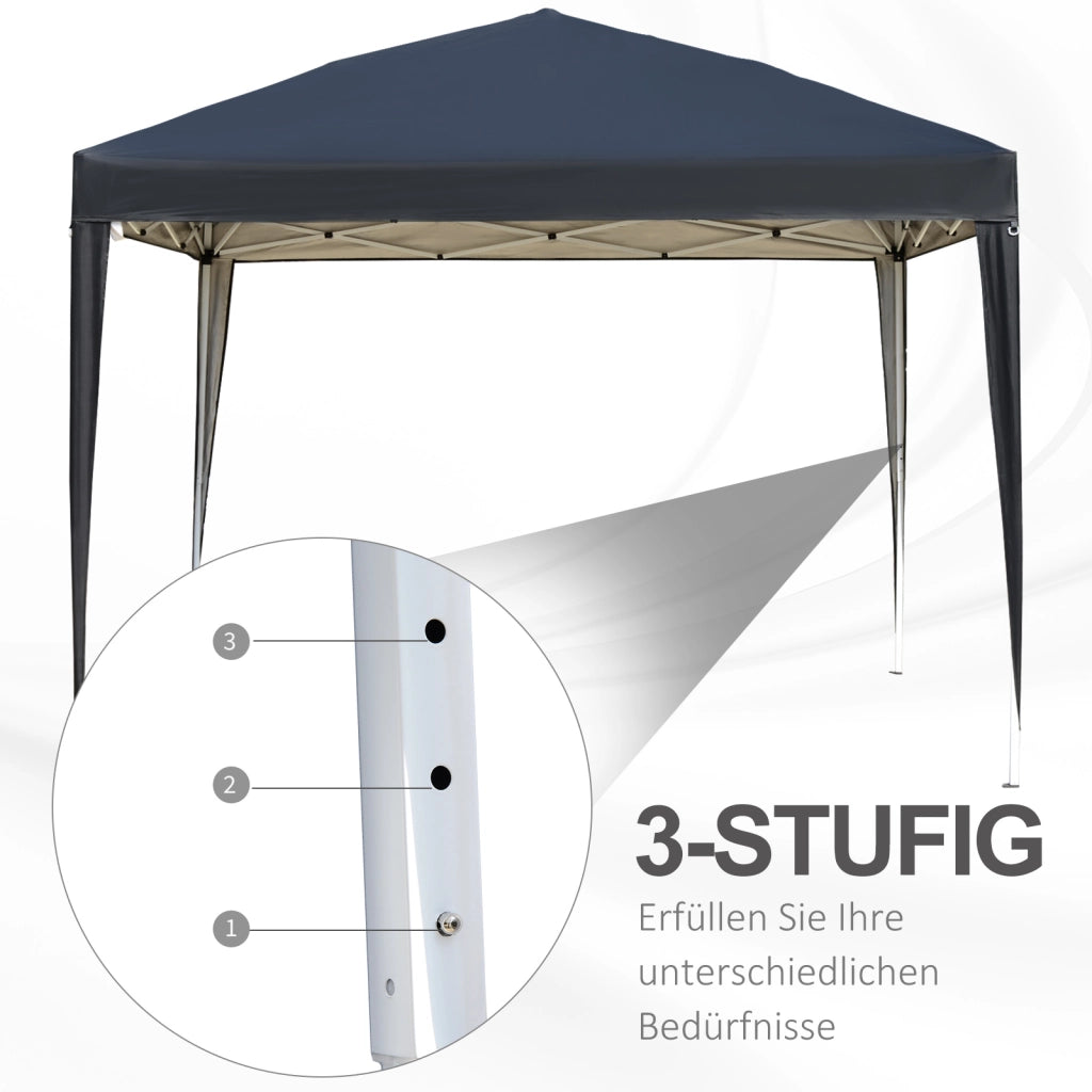 Padiglione circa 3x3m gazebo pieghevole impermeabile stabile e impermeabile per l'inverno protezione UV tenda da giardino pieghevole con borsa gazebo da giardino per campeggio nera