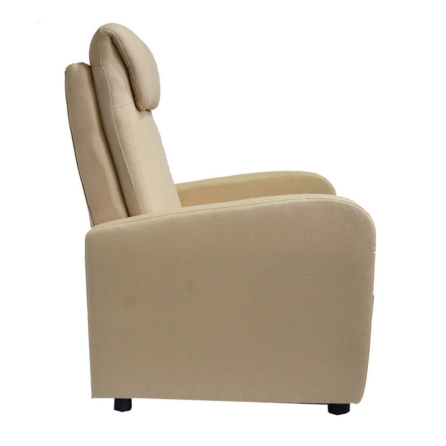 Poltrona Relax Reclinabile Manuale in Tessuto Marta Sabbia