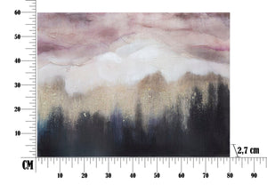 Dipinto su Tela Pink Mountain 80x2,7x60 cm in Legno di Pino e Canvas Multicolor