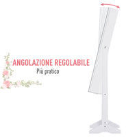 Armadio Portagioie e Trucchi con Specchio e Illuminazione LED Automatica Bianco 30x146x36 cm