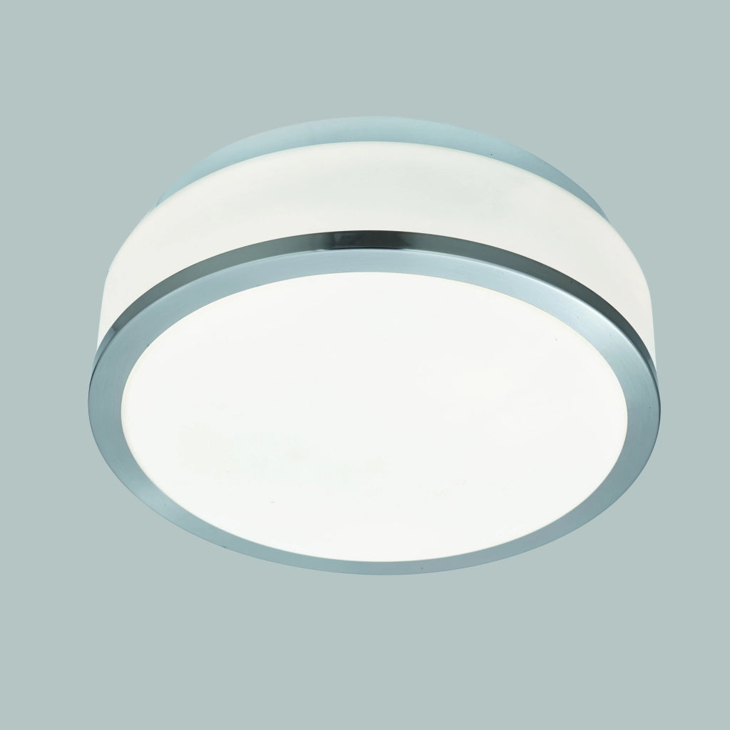 Plafoniera Contemporanea Formaggio Acciaio Argento Vetro Bianco 1 Luce E27 23Cm
