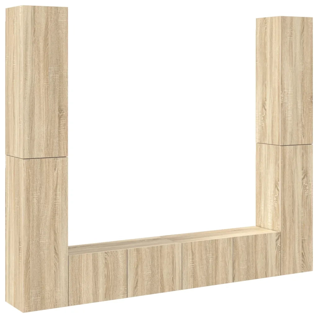 Set di Mobili Porta TV 6 pz-Set di 6 Credenza per TV Rovere Sonoma in Legno Multistrato 992402