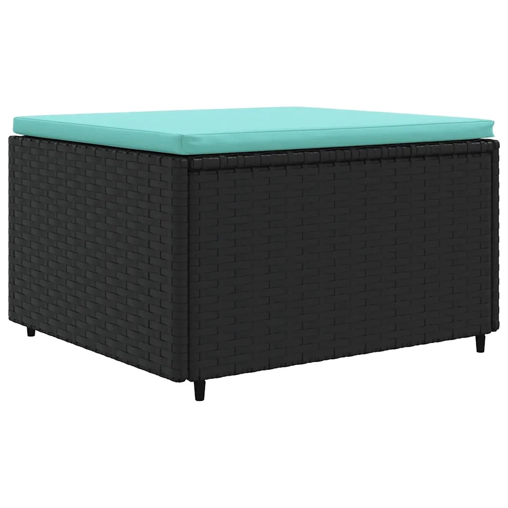 Set Mobili da Giardino con Cuscini 8 pz Nero in Polyrattan