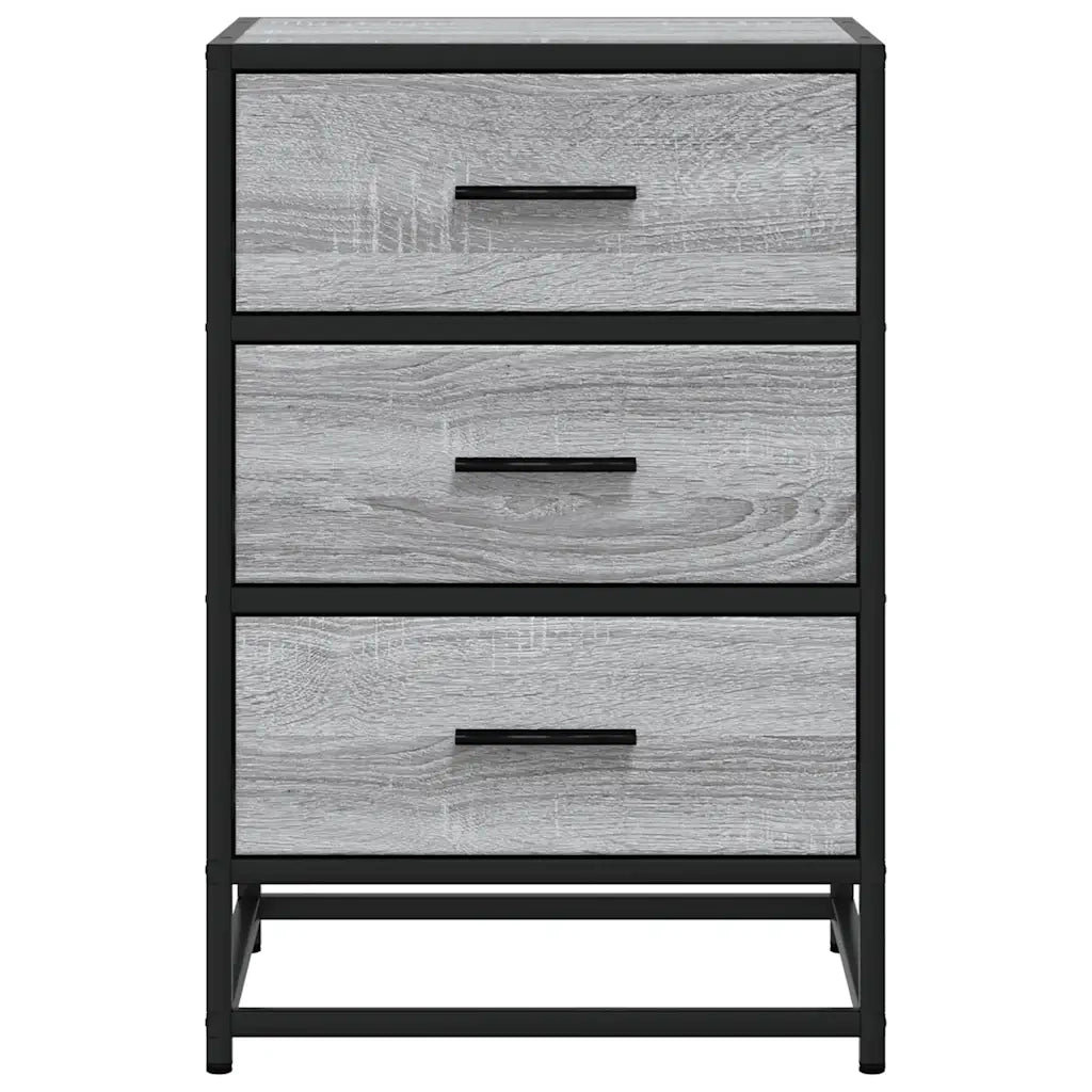 vidaXL Comodino Grigio Sonoma 40x34,5x60 cm Legno Multistrato Metallo